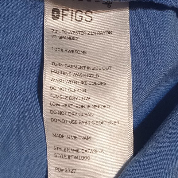 Figs Women's Catarina One-Pocket Scrub Top M FW1000 Ceil Blue - Picture 8 of 8